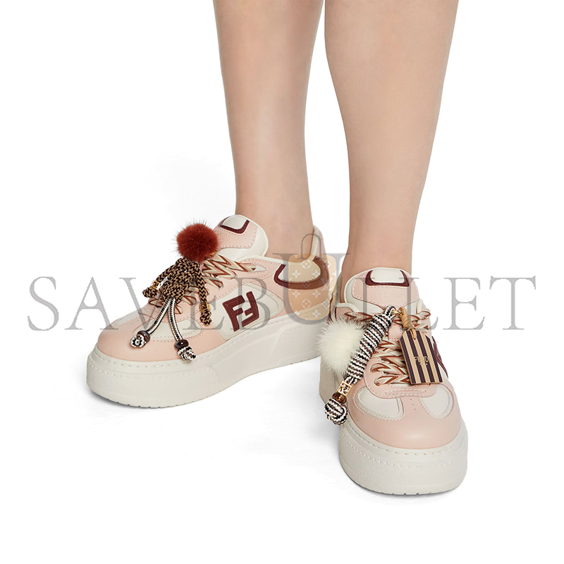 FENDI MATCH LOW TOP PLATFORM SHOES IN PINK LEATHER 8E8721AY9NF1TPW